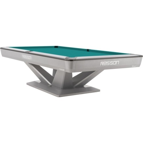 Stół bilardowy, Pool, Rasson Victory III, srebrny, kieszonkowy CLUB, 8 ft., Simonis 760 blaugrün