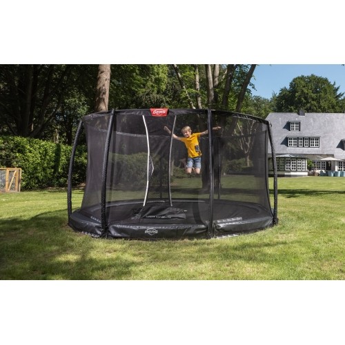 BERG Champion InGround 430 szary + siatka zabezpieczająca Deluxe