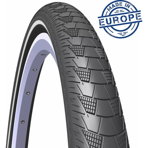 Opona rowerowa Rubena CityHopper Classic Plus 28" x 2.00" (52-622) V99, dętkowa, ochrona przed przebiciem, z paskiem odblaskowym