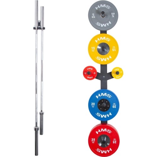 ZESTAW UCHWYTÓW ŚCIENNYCH STR28 UCHWYT NA DRĄŻEK + STR29 STOJAK NA OBCIĄŻNIKI HMS