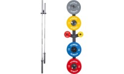 ZESTAW UCHWYTÓW ŚCIENNYCH STR28 UCHWYT NA DRĄŻEK + STR29 STOJAK NA OBCIĄŻNIKI HMS