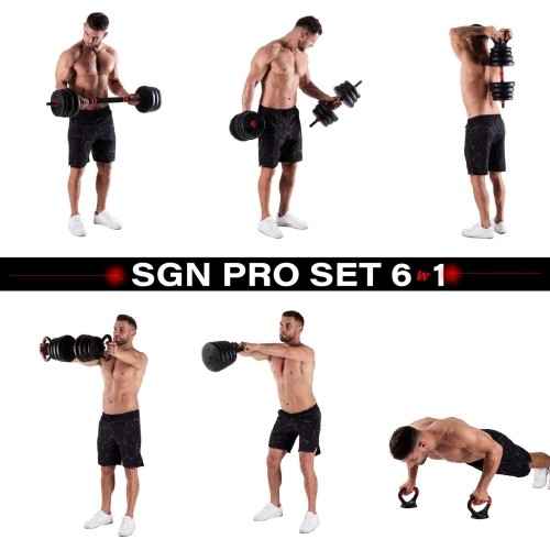 SGN120 PRO SET 6IN1 ZESTAW OBCIĄŻNIKÓW 20KG HMS