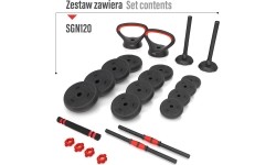 SGN120 PRO SET 6IN1 ZESTAW OBCIĄŻNIKÓW 20KG HMS