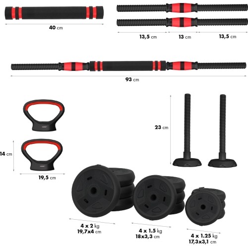 SGN120 PRO SET 6IN1 ZESTAW OBCIĄŻNIKÓW 20KG HMS