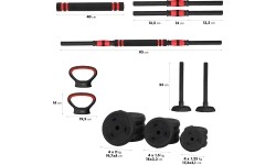 SGN120 PRO SET 6IN1 ZESTAW OBCIĄŻNIKÓW 20KG HMS