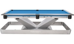 Stół bilardowy, Pool, Rasson Victory III, srebrny, kieszonkowy CLUB, 8 ft., Simonis 760 blaugrün