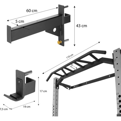 KLT23 SKŁADANY POWER RACK SREBRNY HMS
