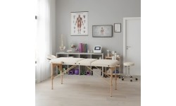 Drewniany stół do masażu i rehabilitacji, 3-segmentowy, składany do walizki + torba ModernHome