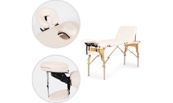 Drewniany stół do masażu i rehabilitacji, 3-segmentowy, składany do walizki + torba ModernHome