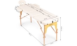 Drewniany stół do masażu i rehabilitacji, 3-segmentowy, składany do walizki + torba ModernHome