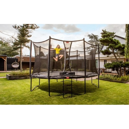 Trampolina ogrodowa BERG Favorit Regular z siatką Comfort 430 cm - szara