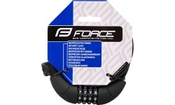 Zapięcie rowerowe FORCE Lux, linka 180/8 mm (czarne)