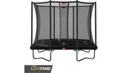 Trampolina ogorodowa BERG Ultim Favorit Regular z siatką Comfort 280 - prostokątna, czarna