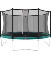 Zestaw trampolina BERG Favorit Regular 430, zielony + siatka ochronna Comfort