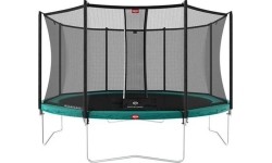 Zestaw trampolina BERG Favorit Regular 430, zielony + siatka ochronna Comfort