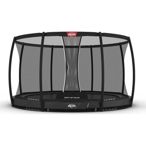 Trampolina BERG Champion InGround 380 szara z siatką ochronną Deluxe