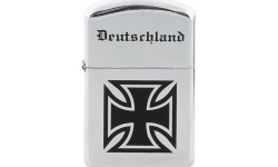 Wiatroodporna zapalniczka MFH Deutschland - polerowany chrom, nienapełniona