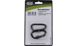 Karabinek D MFH z blokadą śrubową, czarny, 6mmx6cm