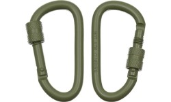 Karabińczyk D MFH z blokadą śrubową - Zielony, 6 mmx6 cm