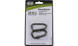 Karabińczyk D MFH z blokadą śrubową - Zielony, 6 mmx6 cm