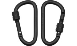 Karabinek D MFH z blokadą śrubową, czarny, 8mmx8cm