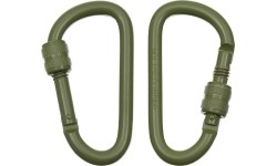 Karabińczyk D MFH Screw Lock - Z blokadą śrubową, Zielony, 8 mm x 8 cm