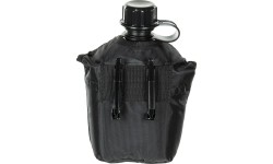 Plastikowa manierka z pokrowcem MFH, czarna, 1 l