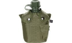 Plastikowa manierka z pokrowcem MFH, zielona, 1 l