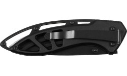 Nóż składany FoxOutdoor, czarny, perforowana metalowa rękojeść