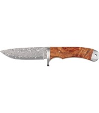 Nóż damasceński FoxOutdoor z inkrustacją z czerwonego drewna pigwy