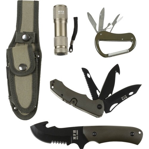 Turystyczny survivalowy outdoorowy zestaw narzędzi noży MFH - Zielony
