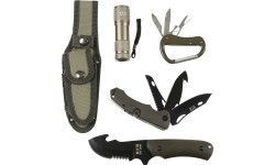 Turystyczny survivalowy outdoorowy zestaw narzędzi noży MFH - Zielony