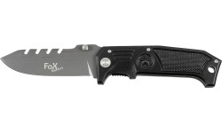 Nóż składany FoxOutdoor, czarny, metalowa rękojeść