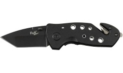 Nóż FoxOutdoor, czarny, rękojeść metalowa