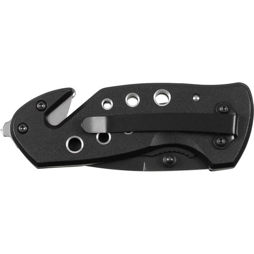 Nóż FoxOutdoor, czarny, rękojeść metalowa