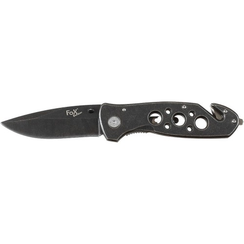 Nóż składany FoxOutdoor, metalowa rękojeść, Stonewash
