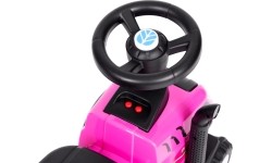 Jeździk traktor z przyczepką interaktywna kierownica dźwięki dla dzieci różowy