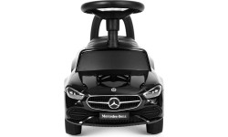 Autko na akumulator Mercedes klasy C, interaktywna kierownica, dźwięki, czarne