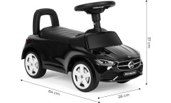 Autko na akumulator Mercedes klasy C, interaktywna kierownica, dźwięki, czarne