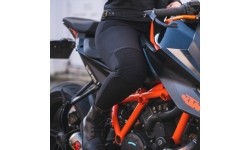 Krótkie damskie legginsy motocyklowe Oxford Super Moto, czarne