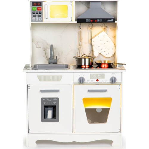 Ecotoys drewniana kuchnia dla dzieci, z dźwiękami, światłami + akcesoriami