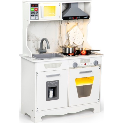 Ecotoys drewniana kuchnia dla dzieci, z dźwiękami, światłami + akcesoriami