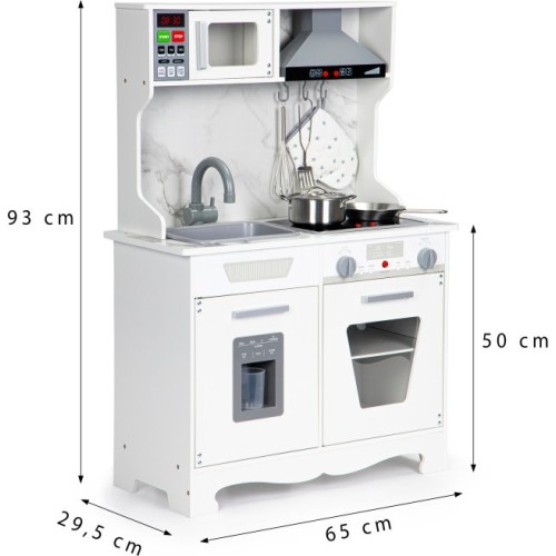 Ecotoys drewniana kuchnia dla dzieci, z dźwiękami, światłami + akcesoriami