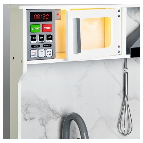 Ecotoys drewniana kuchnia dla dzieci, z dźwiękami, światłami + akcesoriami