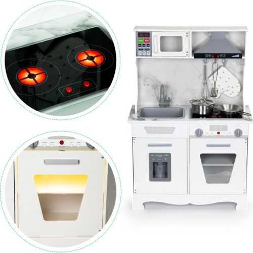 Ecotoys drewniana kuchnia dla dzieci, z dźwiękami, światłami + akcesoriami