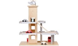 Duży drewniany tor garaż parking z windą + autka ECOTOYS
