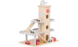 Duży drewniany tor garaż parking z windą + autka ECOTOYS