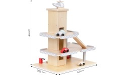 Duży drewniany tor garaż parking z windą + autka ECOTOYS