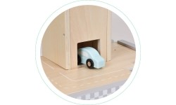 Duży drewniany tor garaż parking z windą + autka ECOTOYS