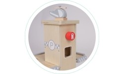 Duży drewniany tor garaż parking z windą + autka ECOTOYS